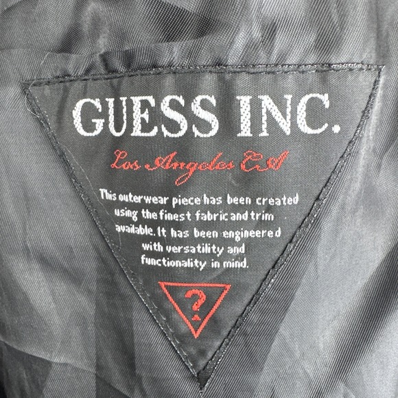 GUESS Los Angeles Puffer Women Doen Coat Jacket S Black Quilted Mid-Length Zip - Picture 9 of 11